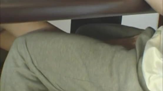Asian footjob under the table